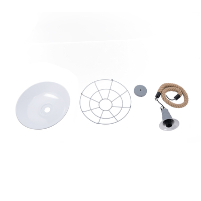 GLOBOSTAR® CRANE 01411 Vintage Κρεμαστό Φωτιστικό Οροφής με Ντουί 1 x E27 AC 220-240V IP20 - Γκρι & Μπεζ - Μ36 x Π36 x Y31cm