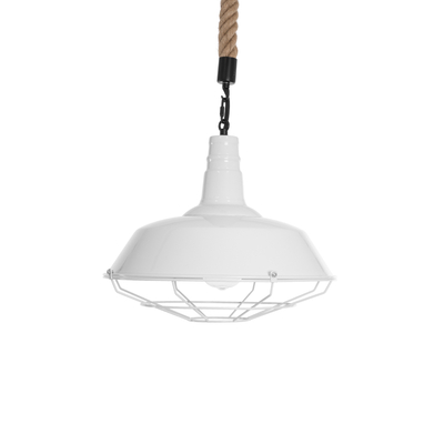 GLOBOSTAR® PUPPET 01412 Vintage Κρεμαστό Φωτιστικό Οροφής με Ντουί 1 x E27 AC 220-240V IP20 - Λευκό & Μπεζ - Μ36 x Π36 x Y31cm