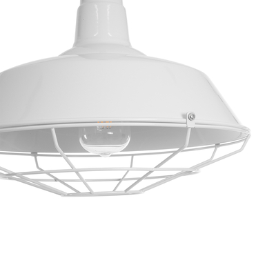 GLOBOSTAR® PUPPET 01412 Vintage Κρεμαστό Φωτιστικό Οροφής με Ντουί 1 x E27 AC 220-240V IP20 - Λευκό & Μπεζ - Μ36 x Π36 x Y31cm