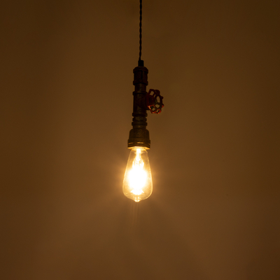 GLOBOSTAR® SPIGOT 01413 Vintage Κρεμαστό Φωτιστικό Οροφής με Ντουί 1 x E27 AC 220-240V IP20 - Χάλκινο & Κόκκινο - Μ5 x Π5 x Y20cm