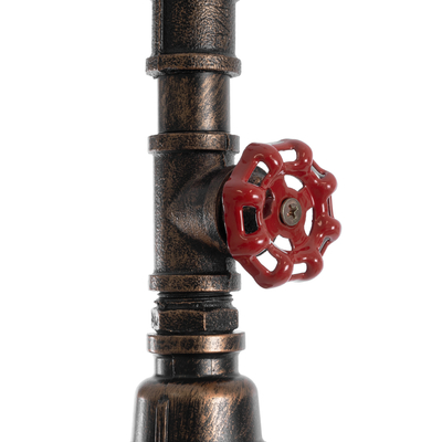 GLOBOSTAR® SPIGOT 01414 Vintage Κρεμαστό Φωτιστικό Οροφής με Ντουί 1 x E27 AC 220-240V IP20 - Καφέ & Κόκκινο - Μ5 x Π5 x Y20cm