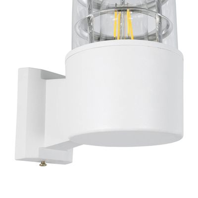 GLOBOSTAR® NEWI 01418 Μοντέρνο Φωτιστικό Τοίχου - Απλίκα με Ντουί 1 x E27 AC 220-240V IP20 - Λευκό - Μ11 x Π17 x Υ25cm