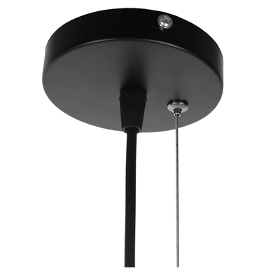 GLOBOSTAR® FLUTED 01422 Vintage Κρεμαστό Φωτιστικό Οροφής με Ντουί 1 x E27 AC 220-240V IP20 - Μαύρο & Μπεζ - Μ50 x Π50 x Y44cm