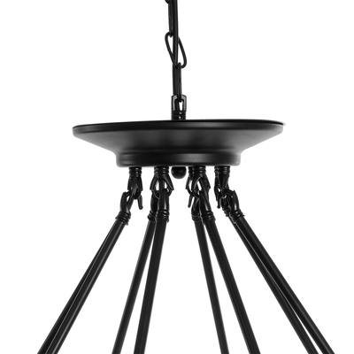 GLOBOSTAR® MILLBANK 01423 Vintage Κρεμαστό Φωτιστικό Οροφής με Ντουί 8 x E27 AC 220-240V IP20 - Μαύρο & Μπεζ - Μ80 x Π80 x Y54cm