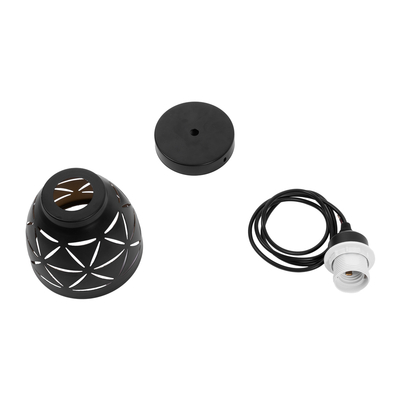 GLOBOSTAR® COOLIE 01475 Μοντέρνο Κρεμαστό Φωτιστικό Οροφής με Ντουί 1 x E27 AC 220-240V IP20 - Μαύρο & Χρυσό - Μ13 x Π13 x Υ14cm