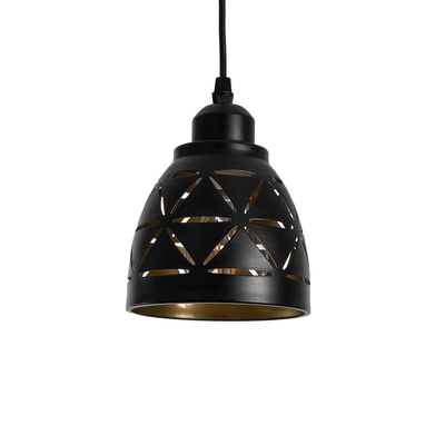 GLOBOSTAR® COOLIE 01475 Μοντέρνο Κρεμαστό Φωτιστικό Οροφής με Ντουί 1 x E27 AC 220-240V IP20 - Μαύρο & Χρυσό - Μ13 x Π13 x Υ14cm