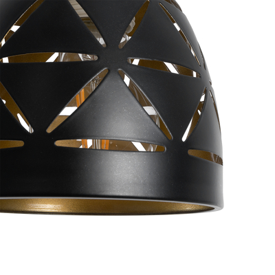 GLOBOSTAR® COOLIE 01475 Μοντέρνο Κρεμαστό Φωτιστικό Οροφής με Ντουί 1 x E27 AC 220-240V IP20 - Μαύρο & Χρυσό - Μ13 x Π13 x Υ14cm