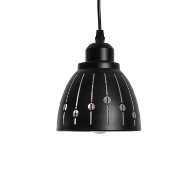 GLOBOSTAR® COOLIE 01476 Μοντέρνο Κρεμαστό Φωτιστικό Οροφής με Ντουί 1 x E27 AC 220-240V IP20 - Μαύρο & Ασημί - Μ12.5 x Π12.5 x Υ11.5cm