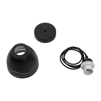 GLOBOSTAR® COOLIE 01477 Μοντέρνο Κρεμαστό Φωτιστικό Οροφής με Ντουί 1 x E27 AC 220-240V IP20 - Μαύρο & Ασημί - Μ12.5 x Π12.5 x Υ11.5cm