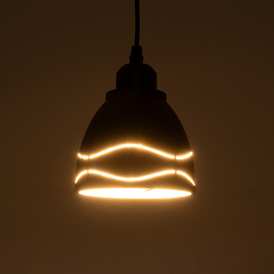 GLOBOSTAR® COOLIE 01477 Μοντέρνο Κρεμαστό Φωτιστικό Οροφής με Ντουί 1 x E27 AC 220-240V IP20 - Μαύρο & Ασημί - Μ12.5 x Π12.5 x Υ11.5cm