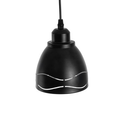 GLOBOSTAR® COOLIE 01477 Μοντέρνο Κρεμαστό Φωτιστικό Οροφής με Ντουί 1 x E27 AC 220-240V IP20 - Μαύρο & Ασημί - Μ12.5 x Π12.5 x Υ11.5cm