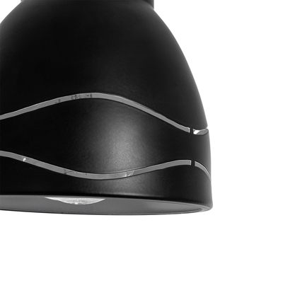 GLOBOSTAR® COOLIE 01477 Μοντέρνο Κρεμαστό Φωτιστικό Οροφής με Ντουί 1 x E27 AC 220-240V IP20 - Μαύρο & Ασημί - Μ12.5 x Π12.5 x Υ11.5cm