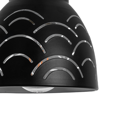 GLOBOSTAR® COOLIE 01482 Μοντέρνο Κρεμαστό Φωτιστικό Οροφής με Ντουί 1 x E27 AC 220-240V IP20 - Μαύρο & Ασημί - Μ12.5 x Π12.5 x Υ11.5cm