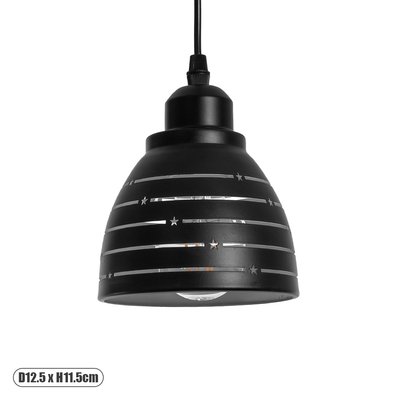 GLOBOSTAR® COOLIE 01483 Μοντέρνο Κρεμαστό Φωτιστικό Οροφής με Ντουί 1 x E27 AC 220-240V IP20 - Μαύρο & Ασημί - Μ12.5 x Π12.5 x Υ11.5cm