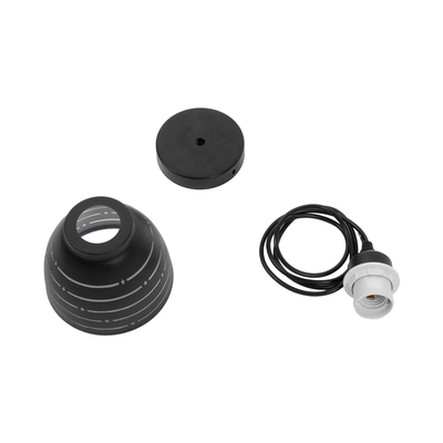 GLOBOSTAR® COOLIE 01483 Μοντέρνο Κρεμαστό Φωτιστικό Οροφής με Ντουί 1 x E27 AC 220-240V IP20 - Μαύρο & Ασημί - Μ12.5 x Π12.5 x Υ11.5cm