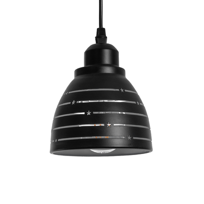 GLOBOSTAR® COOLIE 01483 Μοντέρνο Κρεμαστό Φωτιστικό Οροφής με Ντουί 1 x E27 AC 220-240V IP20 - Μαύρο & Ασημί - Μ12.5 x Π12.5 x Υ11.5cm