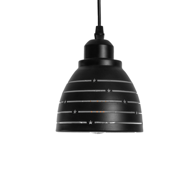 GLOBOSTAR® COOLIE 01483 Μοντέρνο Κρεμαστό Φωτιστικό Οροφής με Ντουί 1 x E27 AC 220-240V IP20 - Μαύρο & Ασημί - Μ12.5 x Π12.5 x Υ11.5cm