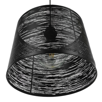 GLOBOSTAR® ACCADEMIA 01556 Μοντέρνο Κρεμαστό Φωτιστικό Οροφής με Ντουί 1 x E27 AC 220-240V IP20 - Μαύρο - Μ35 x Π35 x Υ25cm