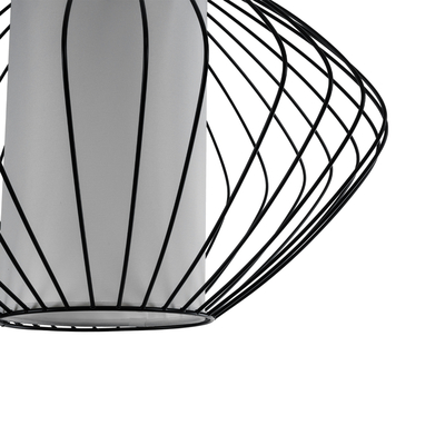 GLOBOSTAR® LILY 01558 Vintage Κρεμαστό Φωτιστικό Οροφής με Ντουί 1 x E27 AC 220-240V IP20 - Μαύρο & Λευκό - Μ43 x Π43 x Υ55cm