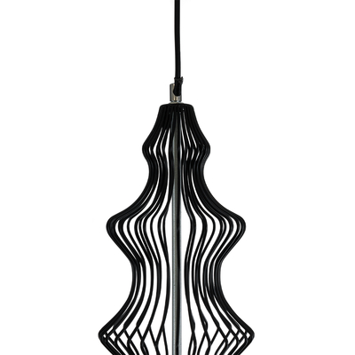 GLOBOSTAR® LILY 01558 Vintage Κρεμαστό Φωτιστικό Οροφής με Ντουί 1 x E27 AC 220-240V IP20 - Μαύρο & Λευκό - Μ43 x Π43 x Υ55cm