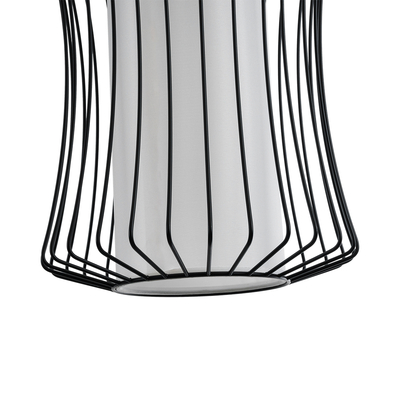 GLOBOSTAR® LILY 01559 Vintage Κρεμαστό Φωτιστικό Οροφής με Ντουί 1 x E27 AC 220-240V IP20 - Μαύρο & Λευκό - Μ25 x Π25 x Υ61cm