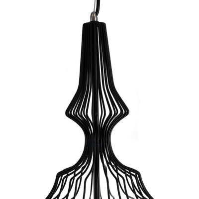 GLOBOSTAR® LILY 01559 Vintage Κρεμαστό Φωτιστικό Οροφής με Ντουί 1 x E27 AC 220-240V IP20 - Μαύρο & Λευκό - Μ25 x Π25 x Υ61cm