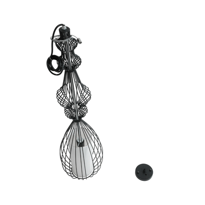 GLOBOSTAR® LILY 01561 Vintage Κρεμαστό Φωτιστικό Οροφής με Ντουί 1 x E27 AC 220-240V IP20 - Μαύρο & Λευκό - Μ90 x Π90 x Υ20cm