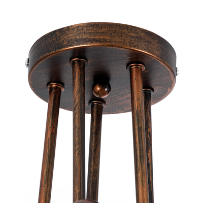 GLOBOSTAR® PAULELI 01564 Μοντέρνο Φωτιστικό Οροφής με Ντουί 5 x E27 AC 220-240V IP20 - Χάλκινο - Μ80 x Π80 x Υ40cm