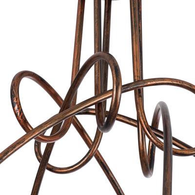 GLOBOSTAR® PAULELI 01564 Μοντέρνο Φωτιστικό Οροφής με Ντουί 5 x E27 AC 220-240V IP20 - Χάλκινο - Μ80 x Π80 x Υ40cm