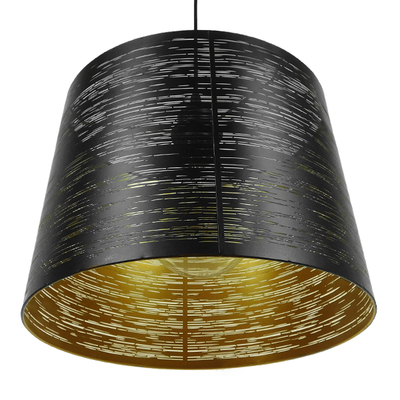GLOBOSTAR® ACCADEMIA 01584 Μοντέρνο Κρεμαστό Φωτιστικό Οροφής με Ντουί 1 x E27 AC 220-240V IP20 - Μαύρο & Χρυσό - Μ35 x Π35 x Y25cm
