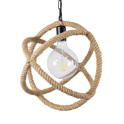 GLOBOSTAR® BALANCE 01596 Vintage Κρεμαστό Φωτιστικό Οροφής με Ντουί 1 x E27 AC 220-240V IP20 - Μαύρο & Μπεζ - Μ35 x Π35 x Υ36cm