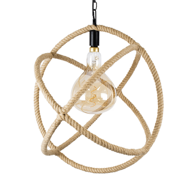 GLOBOSTAR® BELLE 01597 Vintage Κρεμαστό Φωτιστικό Οροφής με Ντουί 1 x E27 AC 220-240V IP20 - Μπεζ - Μ56 x Π56 x Y58cm