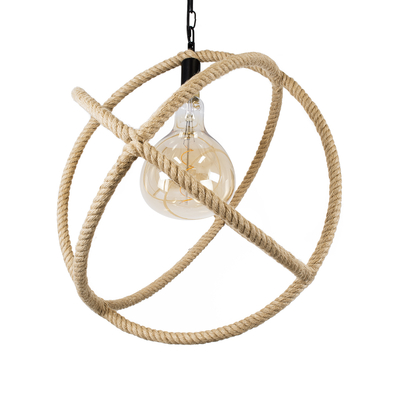 GLOBOSTAR® BELLE 01597 Vintage Κρεμαστό Φωτιστικό Οροφής με Ντουί 1 x E27 AC 220-240V IP20 - Μπεζ - Μ56 x Π56 x Y58cm