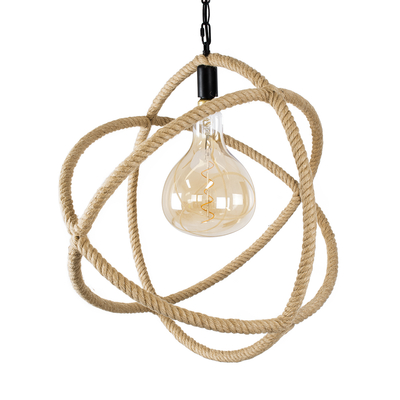 GLOBOSTAR® BELLE 01597 Vintage Κρεμαστό Φωτιστικό Οροφής με Ντουί 1 x E27 AC 220-240V IP20 - Μπεζ - Μ56 x Π56 x Y58cm