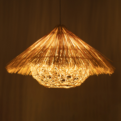 GLOBOSTAR® CHEOPE 01599 Boho Κρεμαστό Φωτιστικό Οροφής με Ντουί 1 x E27 AC 220-240V IP20 - Μπεζ - Μ45 x Π45 x Υ35cm