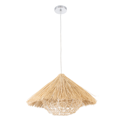 GLOBOSTAR® CHEOPE 01599 Boho Κρεμαστό Φωτιστικό Οροφής με Ντουί 1 x E27 AC 220-240V IP20 - Μπεζ - Μ45 x Π45 x Υ35cm