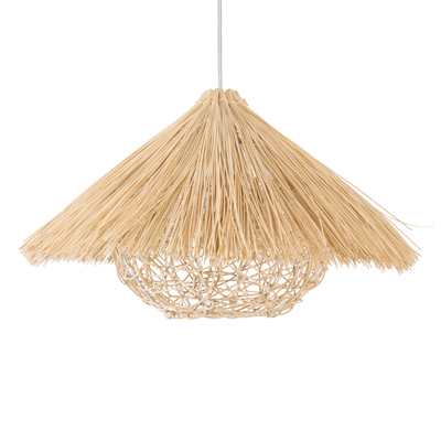 GLOBOSTAR® CHEOPE 01599 Boho Κρεμαστό Φωτιστικό Οροφής με Ντουί 1 x E27 AC 220-240V IP20 - Μπεζ - Μ45 x Π45 x Υ35cm