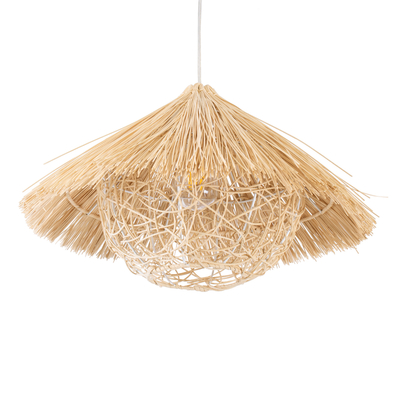 GLOBOSTAR® CHEOPE 01599 Boho Κρεμαστό Φωτιστικό Οροφής με Ντουί 1 x E27 AC 220-240V IP20 - Μπεζ - Μ45 x Π45 x Υ35cm