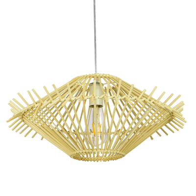 GLOBOSTAR® SASSO 01601 Boho Κρεμαστό Φωτιστικό Οροφής με Ντουί 1 x E27 AC 220-240V IP20 - Μπεζ - Μ50 x Π50 x Y23cm