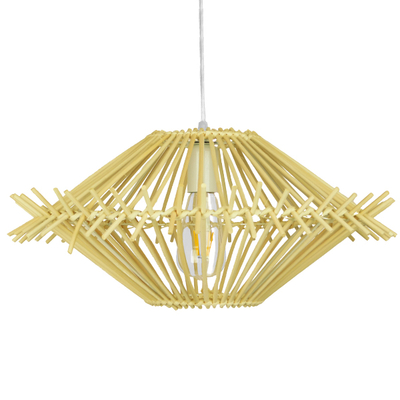 GLOBOSTAR® SASSO 01601 Boho Κρεμαστό Φωτιστικό Οροφής με Ντουί 1 x E27 AC 220-240V IP20 - Μπεζ - Μ50 x Π50 x Y23cm
