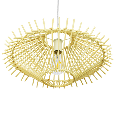 GLOBOSTAR® SASSO 01601 Boho Κρεμαστό Φωτιστικό Οροφής με Ντουί 1 x E27 AC 220-240V IP20 - Μπεζ - Μ50 x Π50 x Y23cm