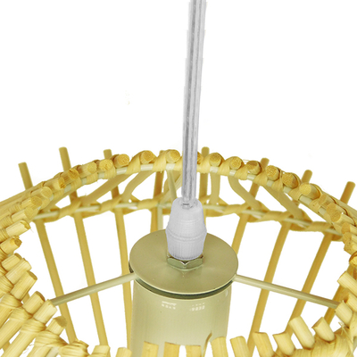 GLOBOSTAR® SASSO 01601 Boho Κρεμαστό Φωτιστικό Οροφής με Ντουί 1 x E27 AC 220-240V IP20 - Μπεζ - Μ50 x Π50 x Y23cm