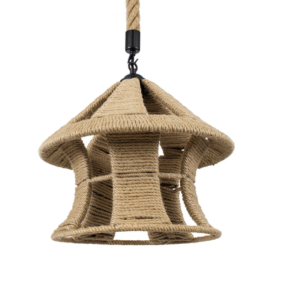 GLOBOSTAR® SOLITARIO 01606 Boho Κρεμαστό Φωτιστικό Οροφής με Ντουί 1 x E27 AC 220-240V IP20 - Μπεζ - Μ36 x Π36 x Y30cm