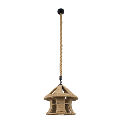 GLOBOSTAR® SOLITARIO 01606 Boho Κρεμαστό Φωτιστικό Οροφής με Ντουί 1 x E27 AC 220-240V IP20 - Μπεζ - Μ36 x Π36 x Y30cm