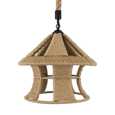 GLOBOSTAR® SOLITARIO 01606 Boho Κρεμαστό Φωτιστικό Οροφής με Ντουί 1 x E27 AC 220-240V IP20 - Μπεζ - Μ36 x Π36 x Y30cm