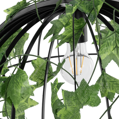 GLOBOSTAR® NEST 01640 Vintage Κρεμαστό Φωτιστικό Οροφής με Ντουί 1 x E27 AC 220-240V IP20 - Μαύρο & Πράσινο - Μ48 x Π38 x Υ40cm
