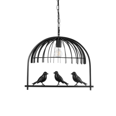 GLOBOSTAR® NEST 01640 Vintage Κρεμαστό Φωτιστικό Οροφής με Ντουί 1 x E27 AC 220-240V IP20 - Μαύρο & Πράσινο - Μ48 x Π38 x Υ40cm