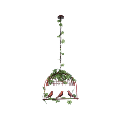 GLOBOSTAR® NEST 01642 Vintage Κρεμαστό Φωτιστικό Οροφής με Ντουί 1 x E27 AC 220-240V IP20 - Χάλκινο & Πράσινο - Μ48 x Π38 x Y40cm