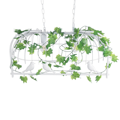 GLOBOSTAR® NEST 01644 Vintage Κρεμαστό Φωτιστικό Οροφής με Ντουί 2 x E27 AC 220-240V IP20 - Λευκό & Πράσινο - Μ73.6 x Π37.5 x Y38cm