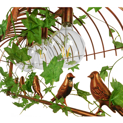 GLOBOSTAR® NEST 01648 Vintage Κρεμαστό Φωτιστικό Οροφής με Ντουί 3 x E27 AC 220-240V IP20 - Χάλκινο & Πράσινο - Μ85.5 x Π37.5 x Y38cm